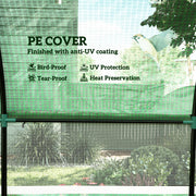 3x3m Walk In Polytunnel Greenhouse Green Weather-Resistant Grow Tent by Outsunny