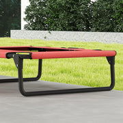 Portable Elevated Dog Bed with Breathable Mesh for Indoor and Outdoor Use Red