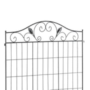 Set of 8 Decorative Metal Garden Fence Panels for Patio or Lawn Use 365cm Black