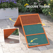 Dog Agility Ramp A Frame With Nonslip Surface For Training All Breeds Orange AOSOM