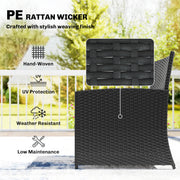 Rattan Lounger Garden Furniture Set 6 Piece with Nesting Tables and Cushioned Seats Outsunny