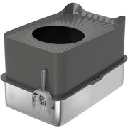 Extra Large Enclosed Stainless Steel Cat Litter Box With Scoop And Top Entry Design