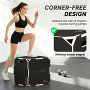 Wooden Plyo Jump Box with Non Slip Surface for Safe Home Workouts 40.5 x 51 x 47.5 cm Natural AOSOM