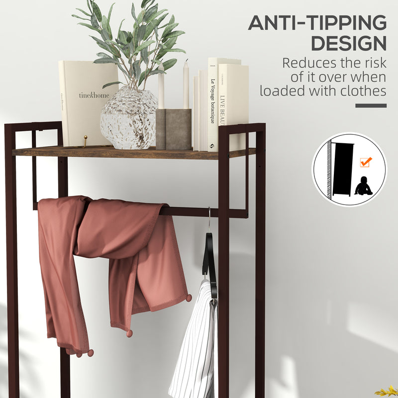 Compact Clothes Rail With Storage Drawers and Top Shelf For Bedrooms, White