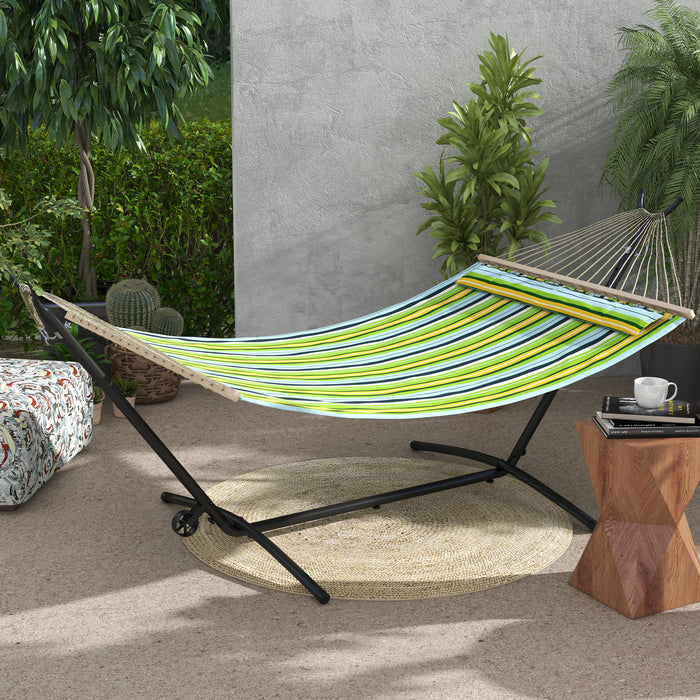 Adjustable Black Hammock Stand With Wheels And Carry Bag For Garden Or Camping Use