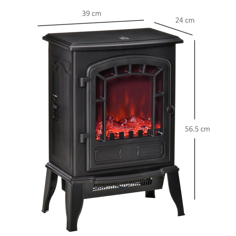 Electric Fireplace Heater for Quick Warmth and Cosy Atmosphere in Small Rooms Black