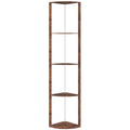 RGB LED Floor Lamp with Remote Control and Shelves for Living Room or Bedroom Rustic Brown