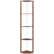 RGB LED Floor Lamp with Remote Control and Shelves for Living Room or Bedroom Rustic Brown