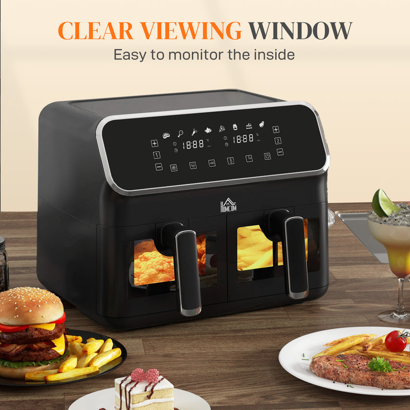 8L Dual Basket Air Fryer with Sync Cook Function for Faster Meals Black Silver