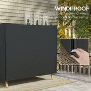 Black Three Seater Swing Chair Cover 220 x 125cm Waterproof Protection For Garden Use