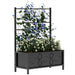 Black Raised Garden Bed with Trellis Galvanised Planter Box with Drainage for Vegetables and Herbs by Outsunny