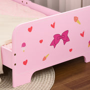 3 Piece Kids Bedroom Furniture Set with Bed Dressing Table and Stool for Ages 3 to 6 Pink AOSOM