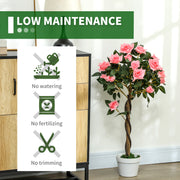 Set of 2 Pink Rose Artificial Plants in Pots 90cm Tall for Indoor and Outdoor Decor