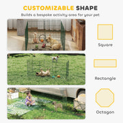 Dog Playpen for Small Dogs Indoor Outdoor Safe Flexible Pet Enclosure Green AOSOM