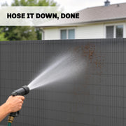 Garden Privacy Screen Fence for Sheltered Outdoor Spaces Easy Fit Weatherproof Dark Grey Outsunny