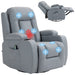 Light Grey Electric Massaging Recliner Chair with Heat Vibration Cup Holders and 360Â° Swivel by HOMCOM