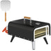 Portable Outdoor Gas Pizza Oven with 12 Inch Stone Peel and Thermometer Black by Outsunny