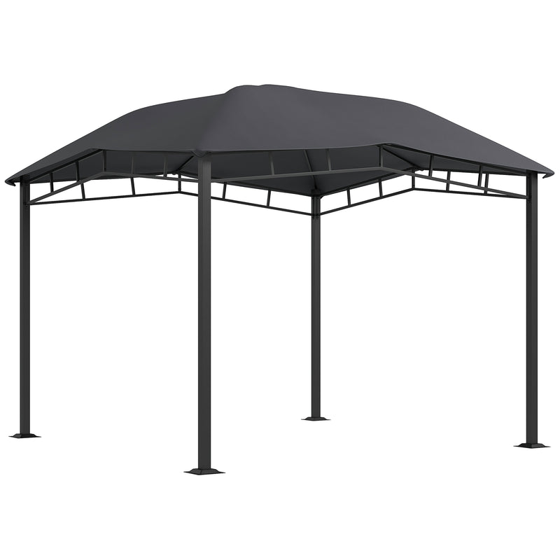 Grey 3x3m Garden Gazebo with Steel Frame and Sunshade Canopy by Outsunny