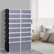 16 Cube Shoe Storage Cabinet with Modular Shelves Fits 32 Pairs for Hallway or Bedroom