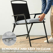 Outdoor Seat Cushions Set of 6 for Garden Chairs with Removable Covers Light Grey AOSOM