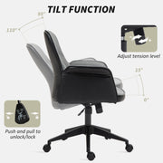 Grey Linen and Faux Leather Executive Swive Office Chair with Padded Seat by HOMCOM