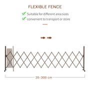 Set of 2 Freestanding Foldable Garden Fences Aluminium Expandable Picket Design Dark Brown