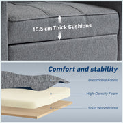 3 in 1 Convertible Single Sofa Bed Chair Ideal for Small Spaces Dark Grey Homcom