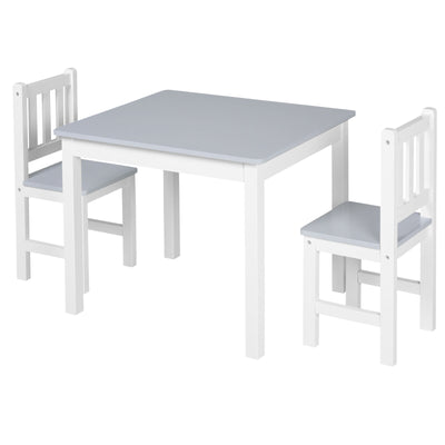 Kids Table & 2 Chairs, Multi-usage, Grey Homcom