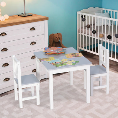 Kids Table & 2 Chairs, Multi-usage, Grey Homcom
