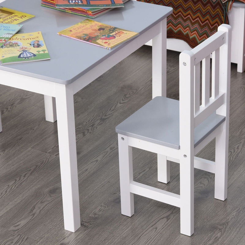 Kids Table & 2 Chairs, Multi-usage, Grey