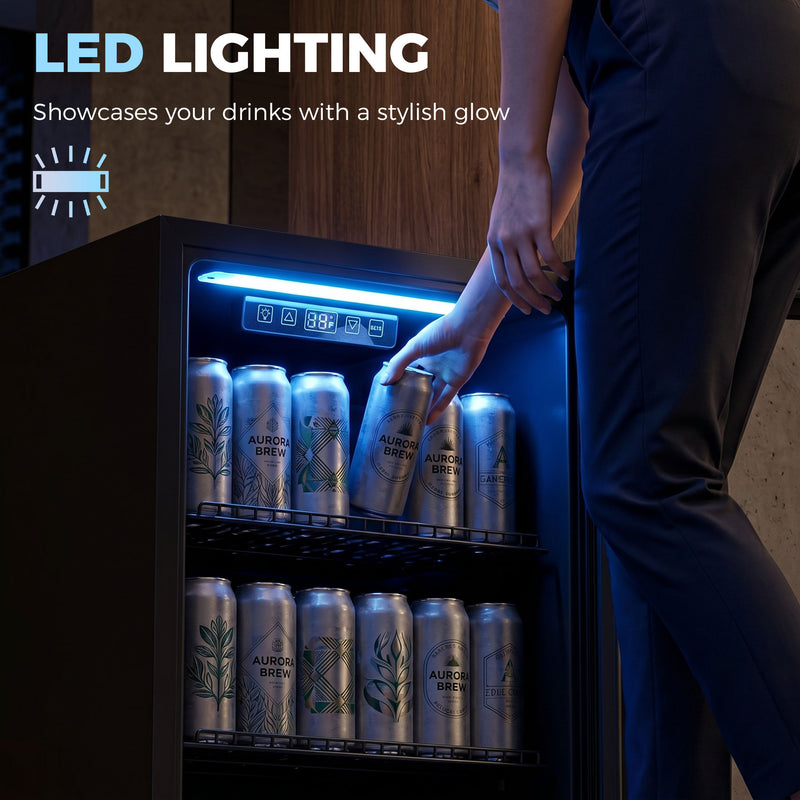 Drinks Fridge for Chilled Cans and Bottles with Adjustable Shelves 70 Litre Black