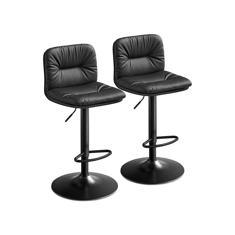 Vasagle Kitchen Counter Stools With Backs - Black PU leather with sturdy base, height adjustable, swivel