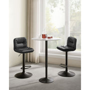 Vasagle Kitchen Counter Stools With Backs - Black PU leather with sturdy base, height adjustable, swivel