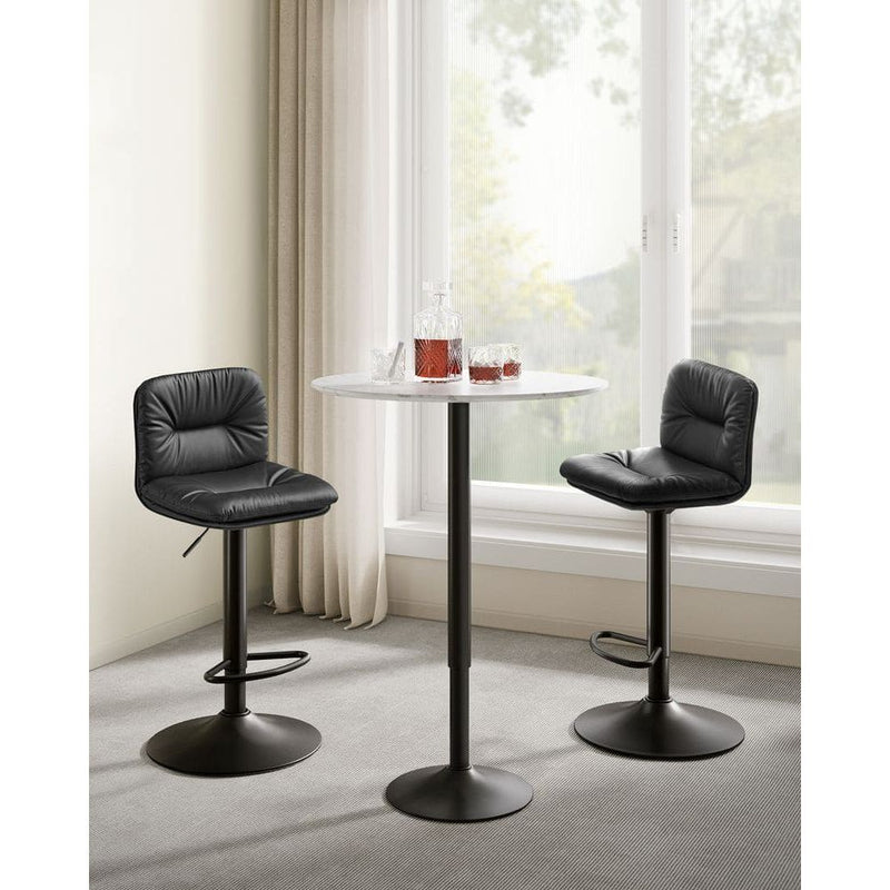 Vasagle Kitchen Counter Stools With Backs - Black PU leather with sturdy base, height adjustable, swivel