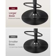 Vasagle Kitchen Counter Stools With Backs - Black PU leather with sturdy base, height adjustable, swivel