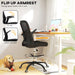 Black Ergonomic Mesh Drafting Chair with Flip-Up Armrests and Adjustable Foot Ring by HOMCOM