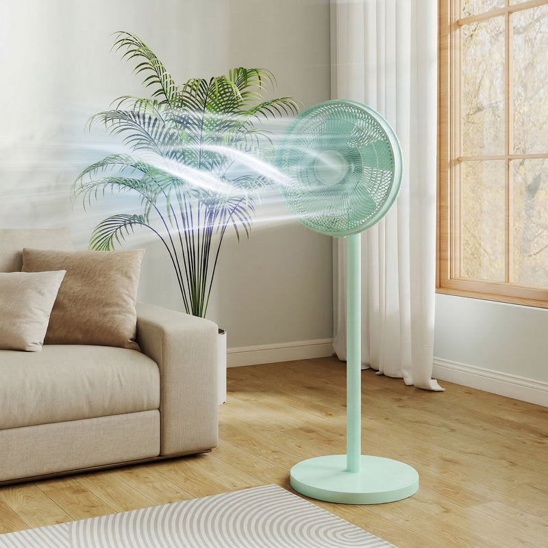 Standing Fan with Remote Control and Timer for Quiet Home Cooling Green AOSOM