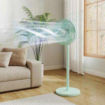 Standing Fan with Remote Control and Timer for Quiet Home Cooling Green AOSOM