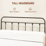 Double Metal Bed Frame with Strong Support for Modern Bedrooms Black