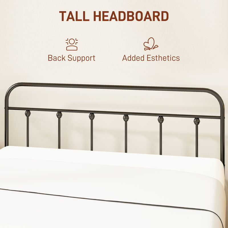 Double Metal Bed Frame with Strong Support for Modern Bedrooms Black