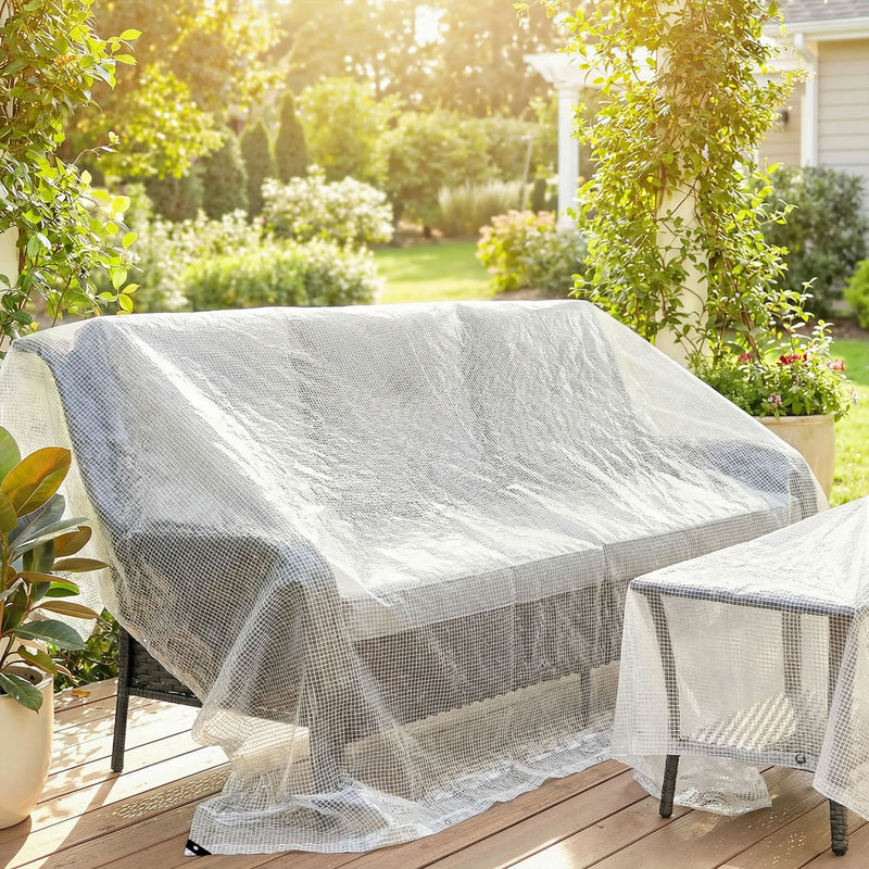 Waterproof Heavy Duty Tarpaulin for Outdoor Furniture and Car Protection 5 x 3 m White AOSOM