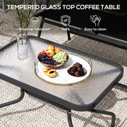 4 Piece Rattan Patio Furniture Set with Cushions Black by Outsunny