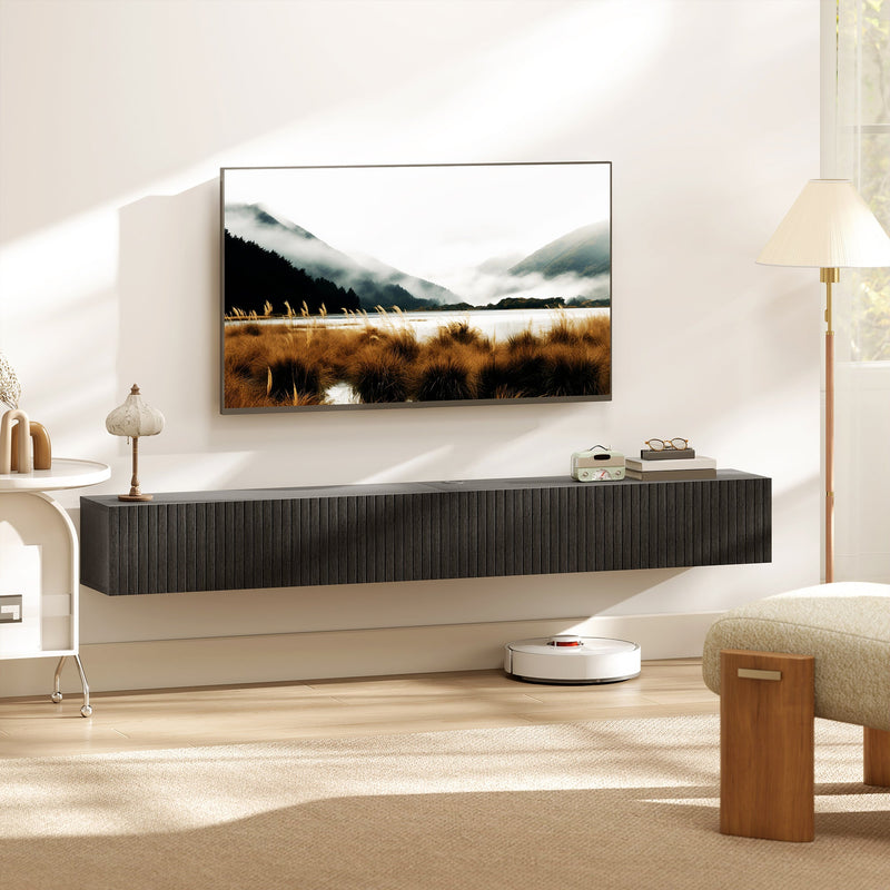 Floating TV Stand with Hidden Storage for Clutter-Free Lounge and Extra Floor Space