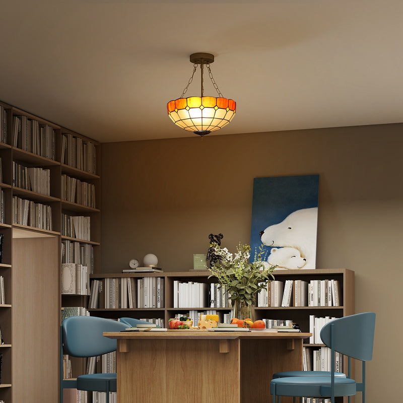 Vintage Ceiling Light with 3 E27 Bulb Holders Ideal for Living Rooms Semi Flush Mount