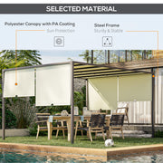 3 x 4m Cream White Garden Pergola With UV Resistant Canopy