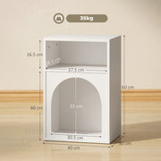 Bedside Table with Open Storage for Small Bedrooms Slim Space Saving Design White Homcom