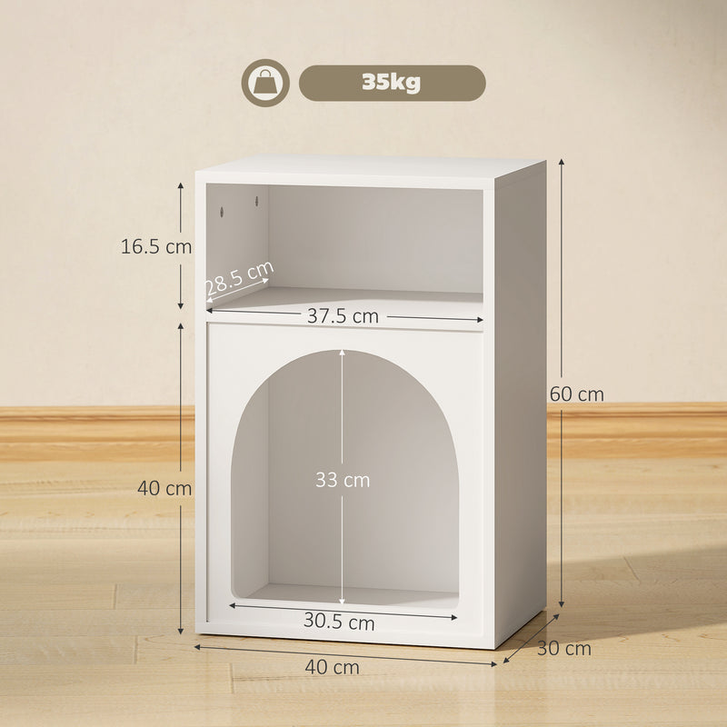 Bedside Table with Open Storage for Small Bedrooms Slim Space Saving Design White Homcom