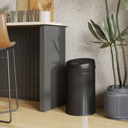 30L Touchless Kitchen Sensor Bin with Lid for Rubbish Waste Stainless Steel Black AOSOM