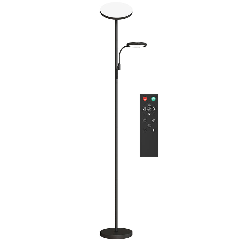 Black Mother and Child Floor Lamp With Remote Control And Adjustable Brightness Settings AOSOM