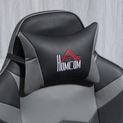 Grey Massage Recliner Chair with Remote Cup Holders and Lumbar Support by Homcom